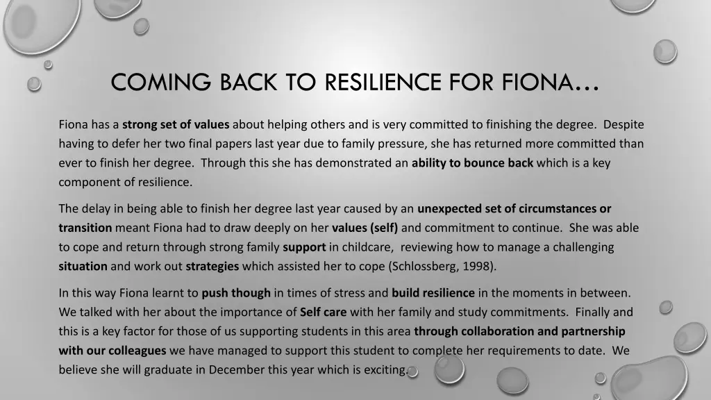 coming back to resilience for fiona