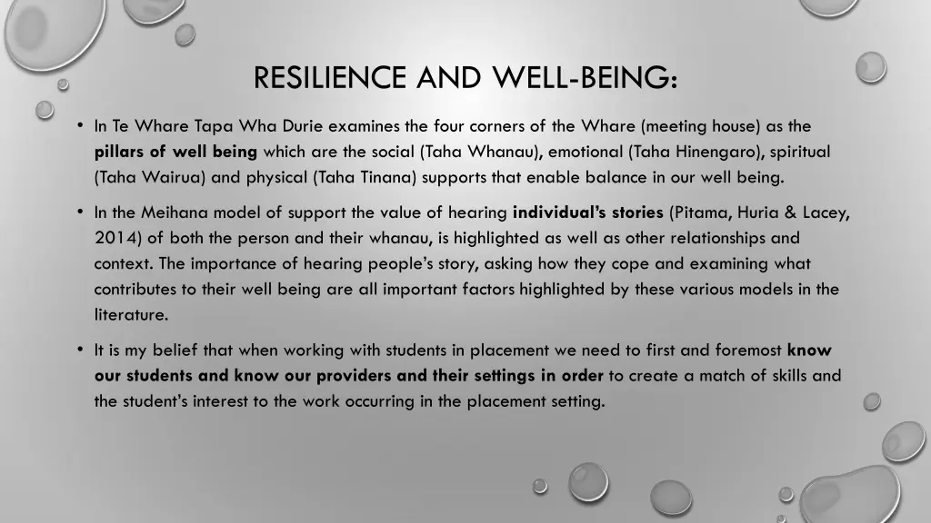 resilience and well being