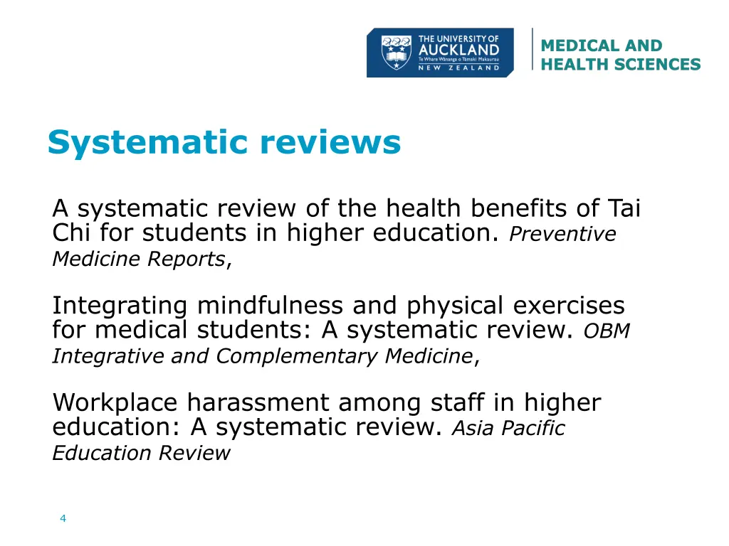 systematic reviews