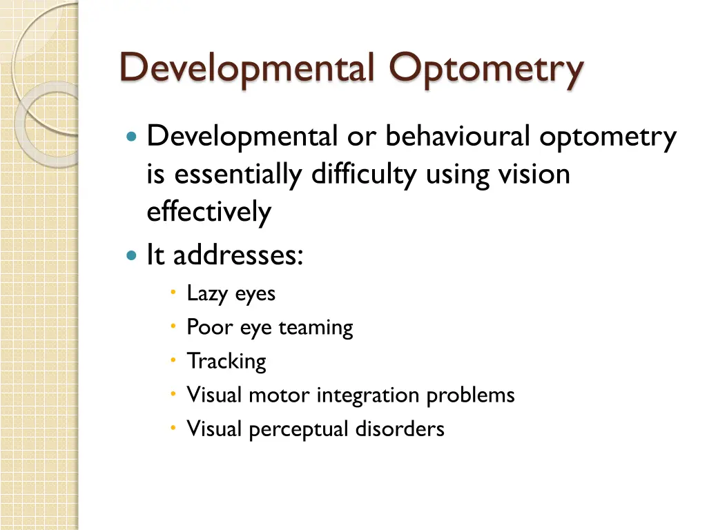 developmental optometry