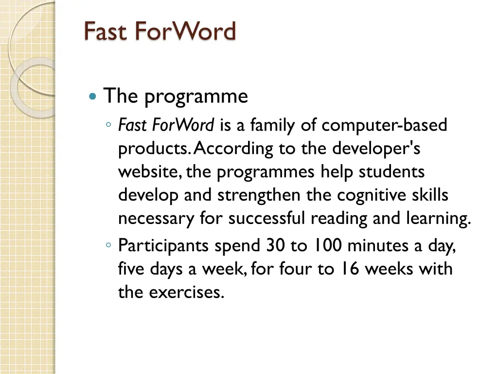 fast forword