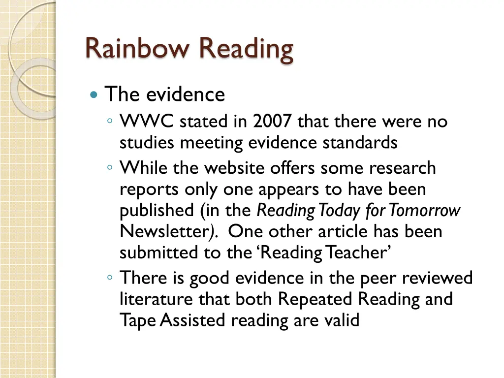 rainbow reading 1