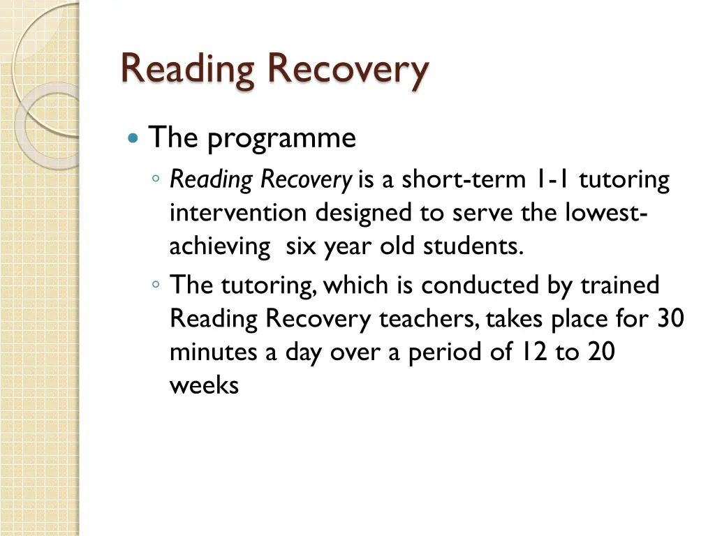 reading recovery