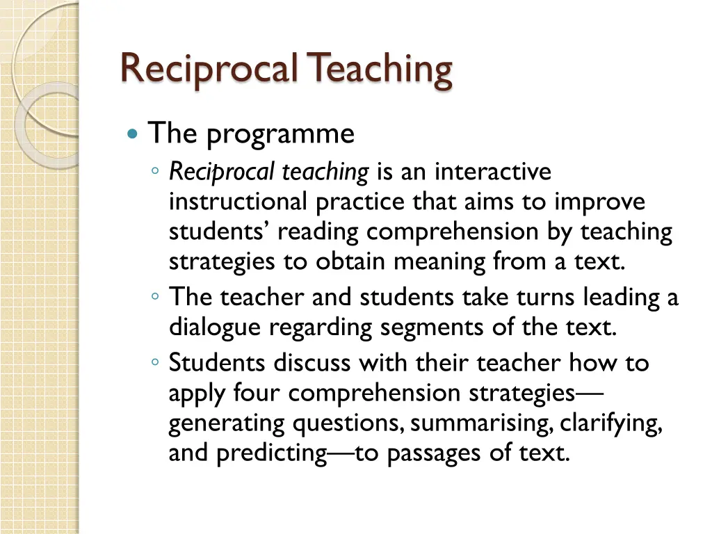 reciprocal teaching