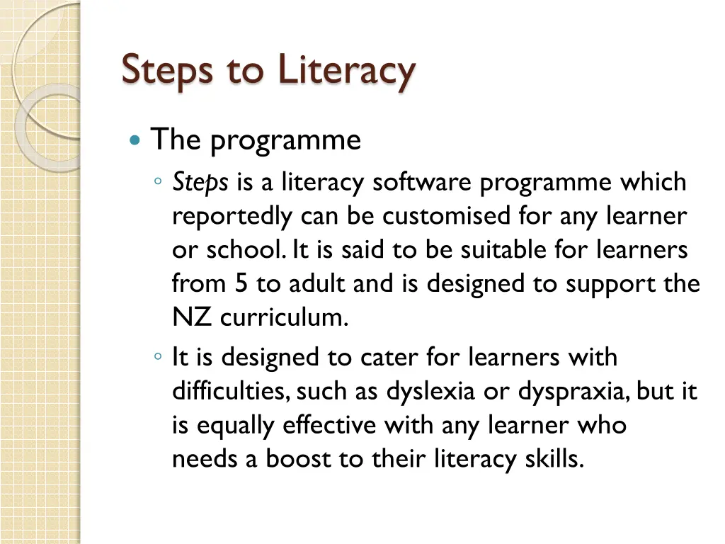 steps to literacy