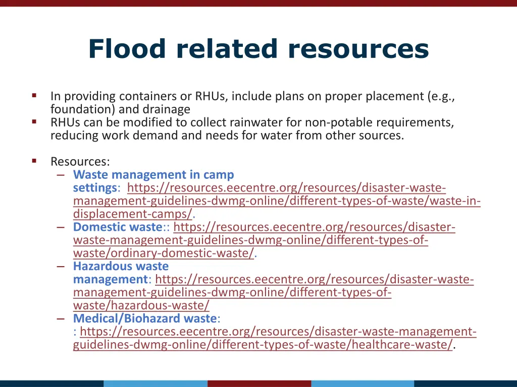 flood related resources