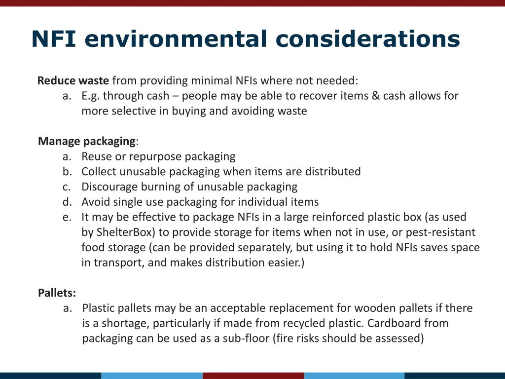 nfi environmental considerations