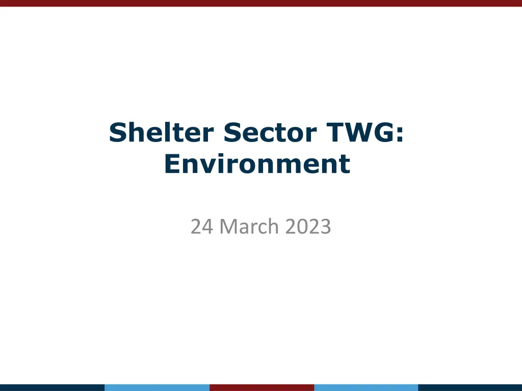 shelter sector twg environment