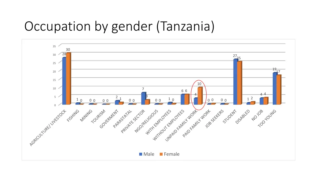 occupation by gender tanzania