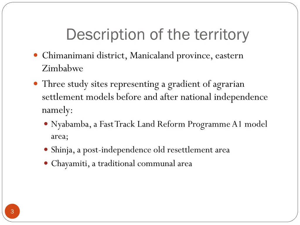 description of the territory