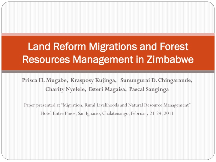 land land reform reform migrations resources