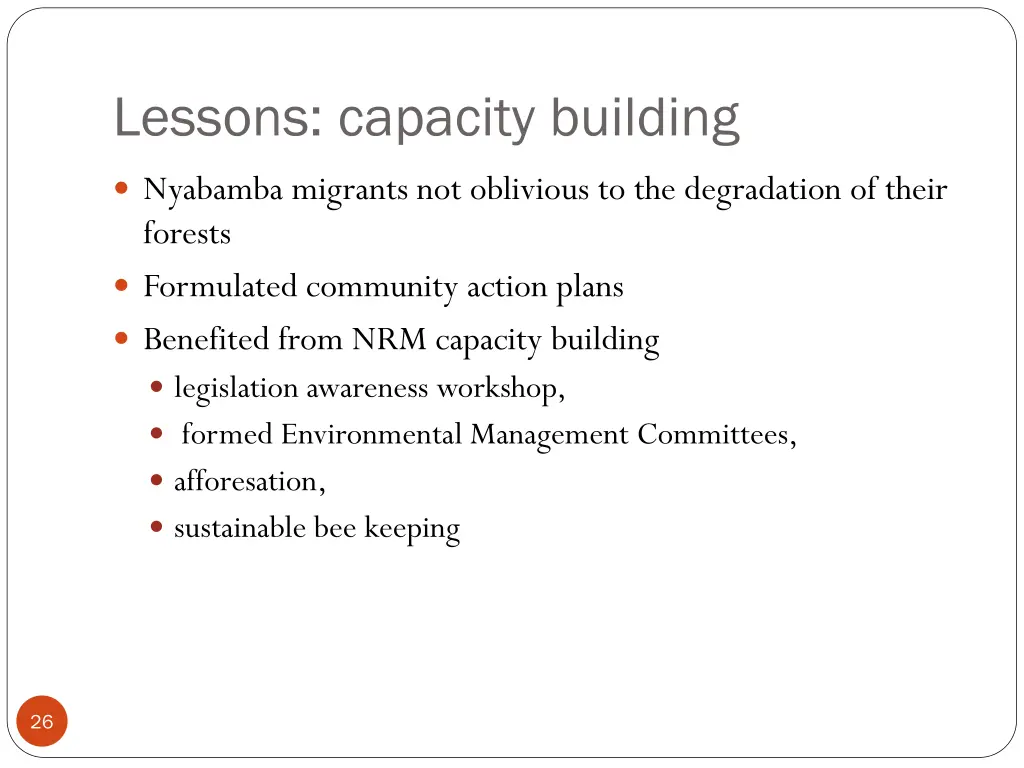 lessons capacity building