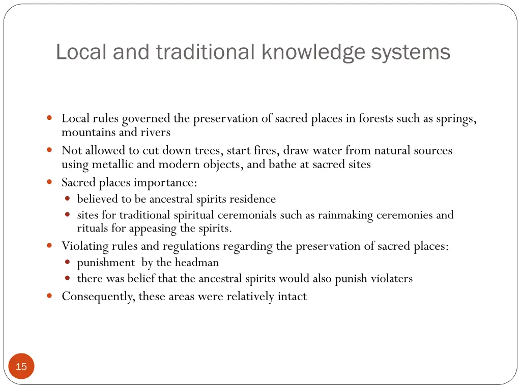 local and traditional knowledge systems