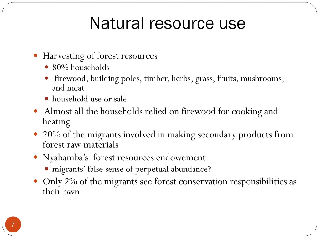 natural resource use