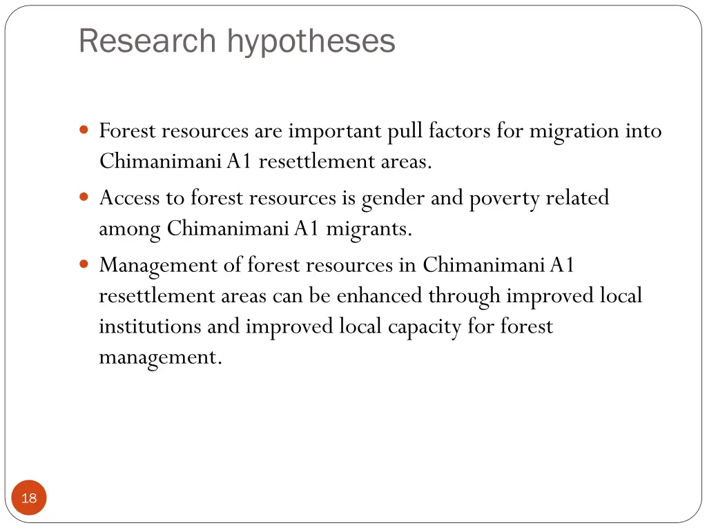 research hypotheses