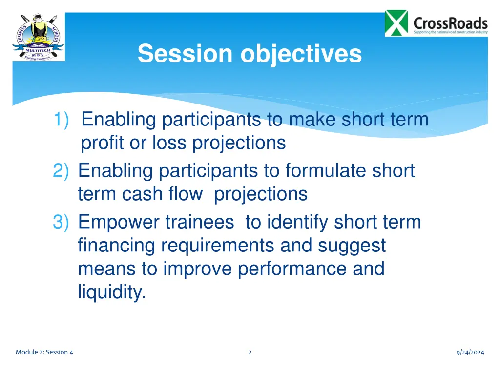 session objectives