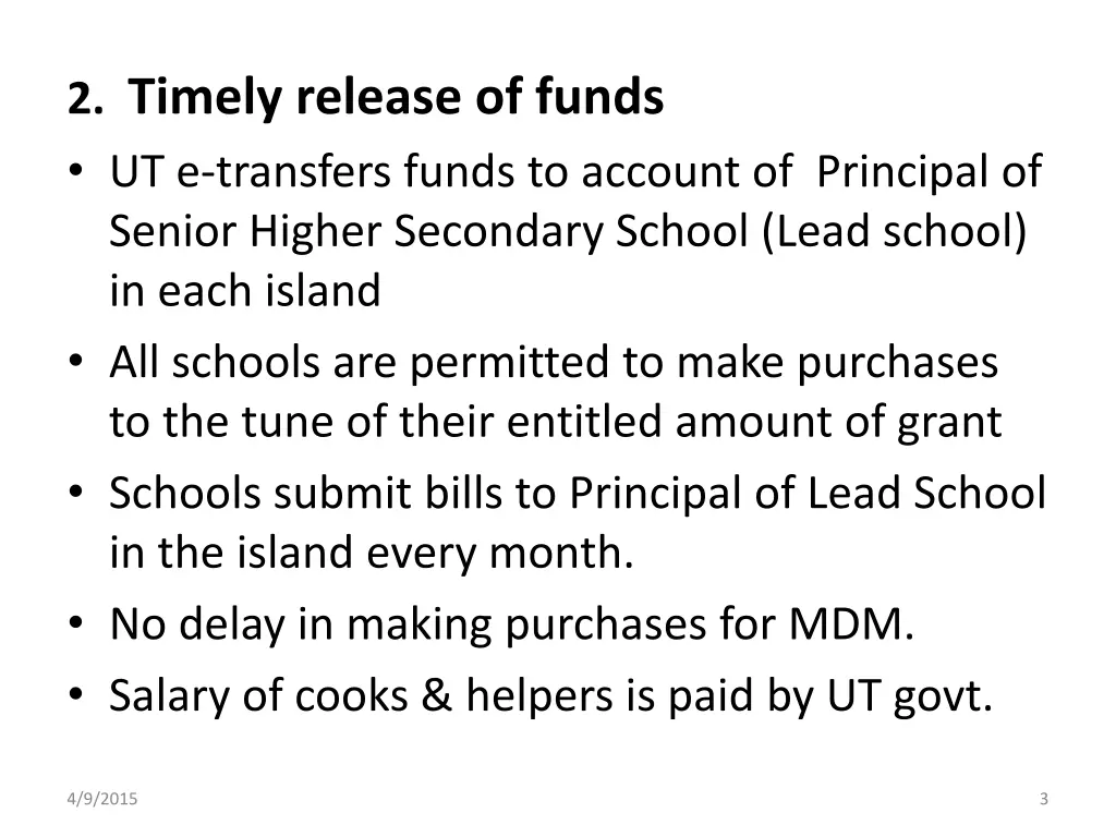 2 timely release of funds ut e transfers funds