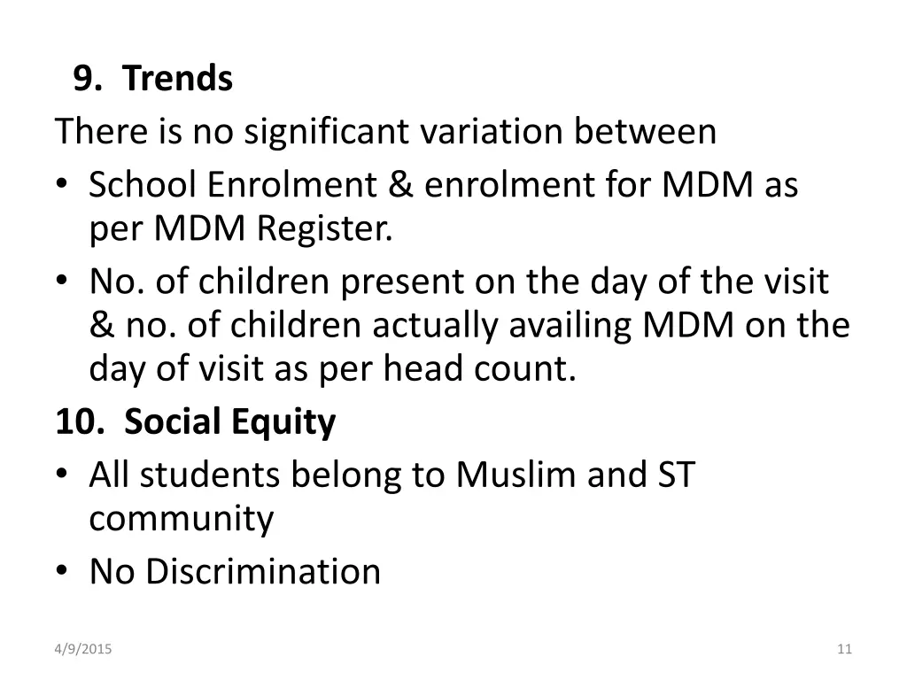 9 trends there is no significant variation