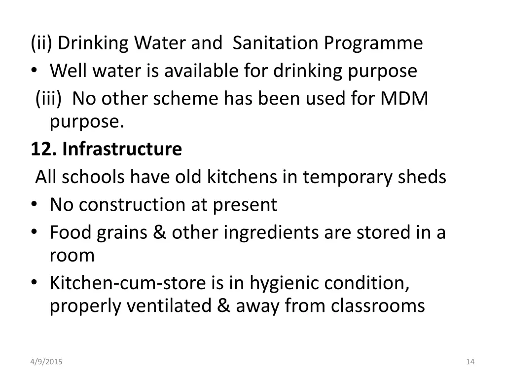 ii drinking water and sanitation programme well