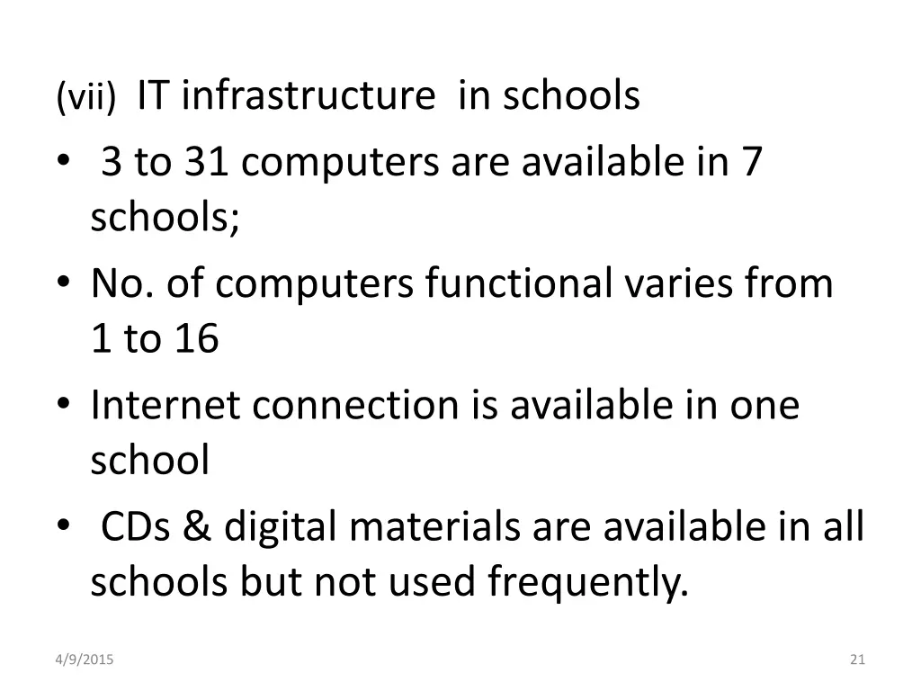 vii it infrastructure in schools