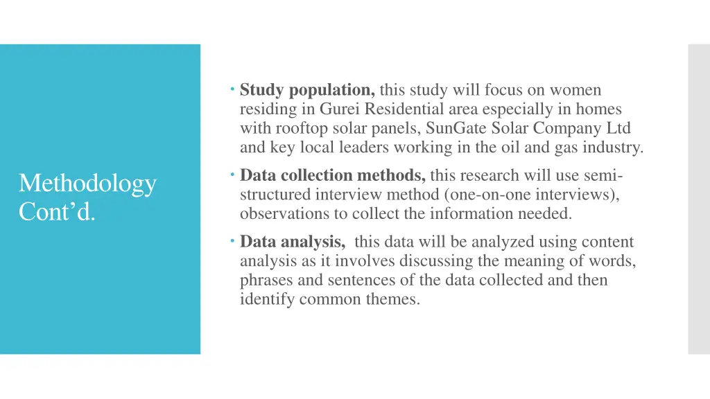 study population this study will focus on women