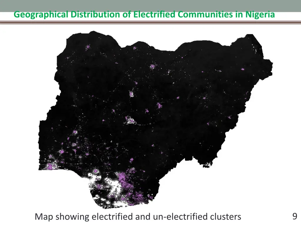 geographical distribution of electrified