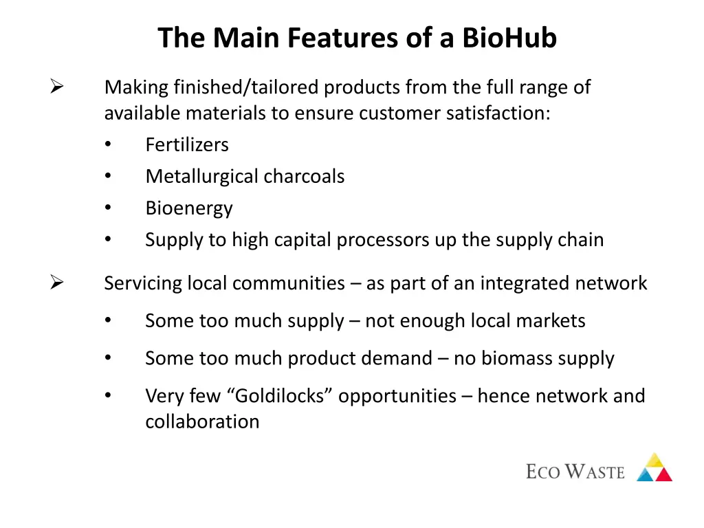 the main features of a biohub