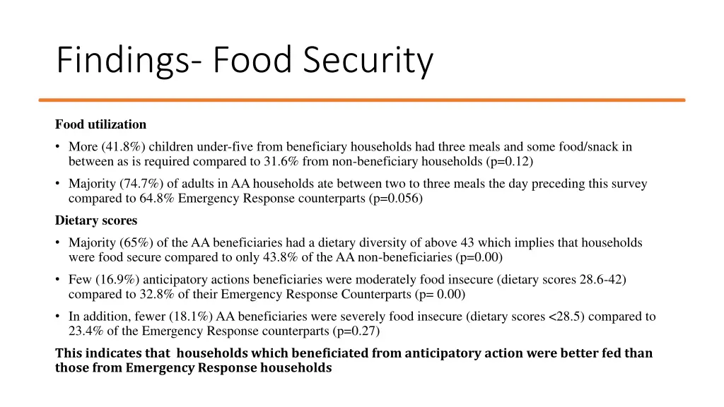 findings food security