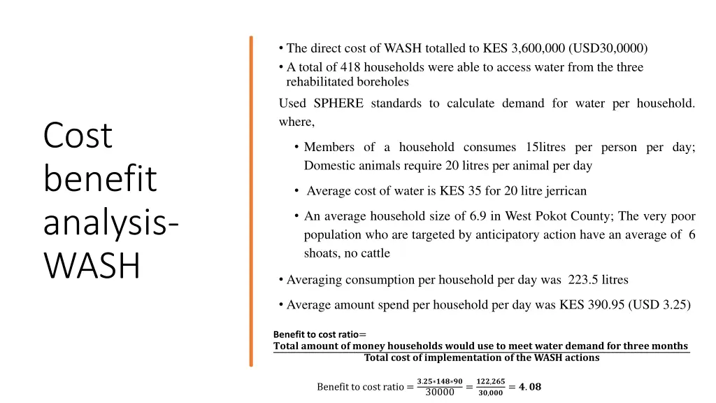 the direct cost of wash totalled