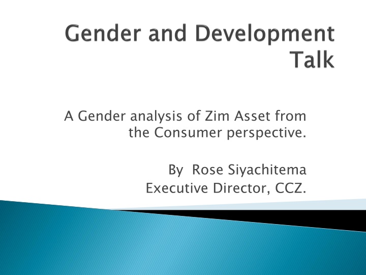 a gender analysis of zim asset from the consumer