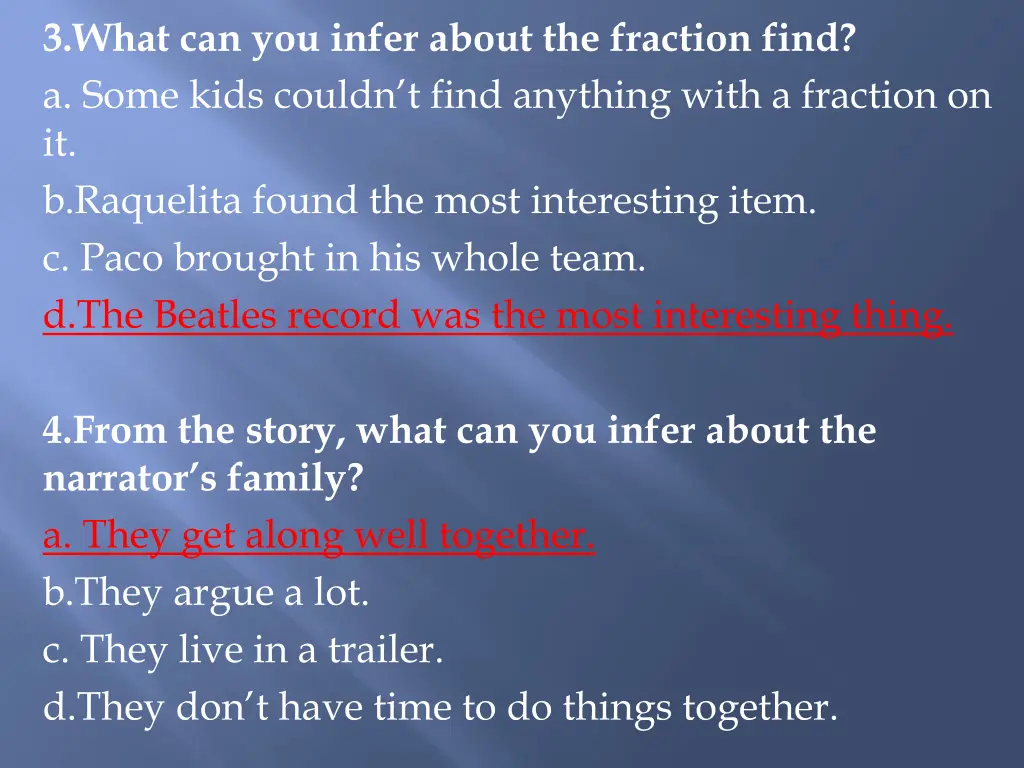 3 what can you infer about the fraction find