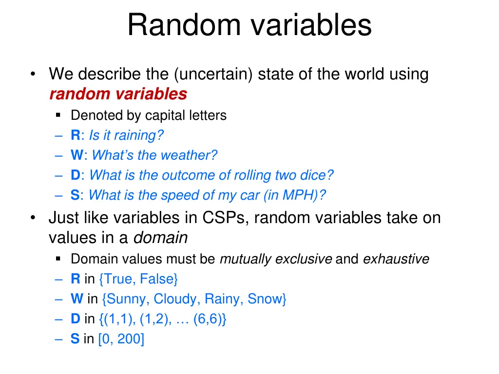 random variables