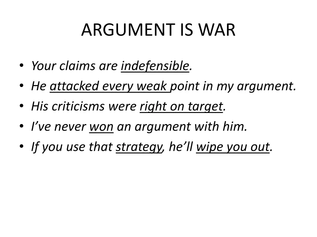 argument is war