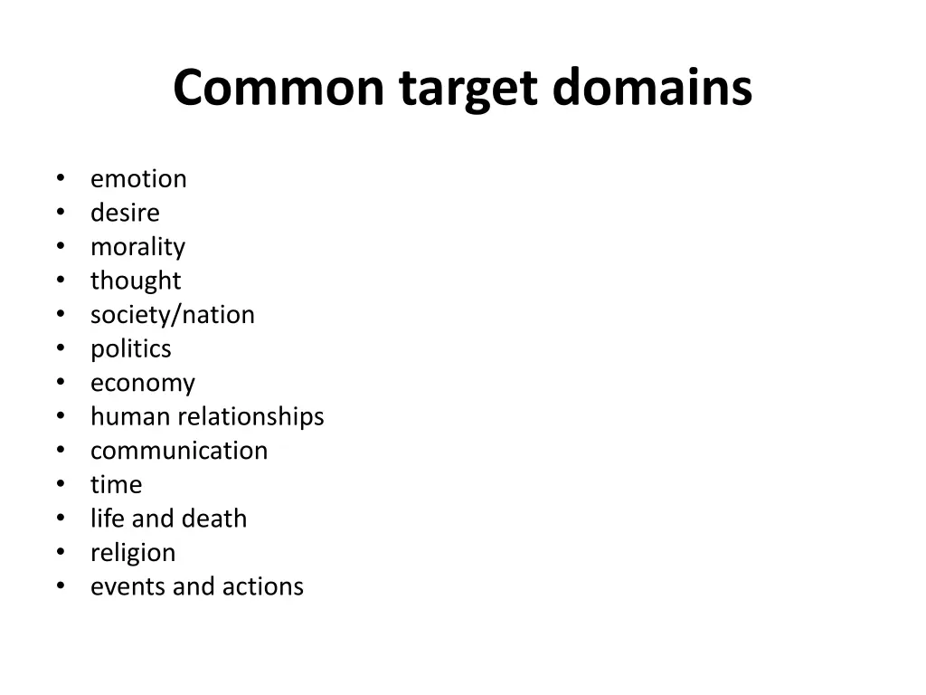 common target domains