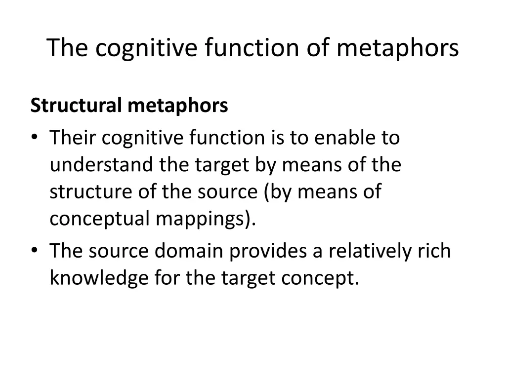 the cognitive function of metaphors 3