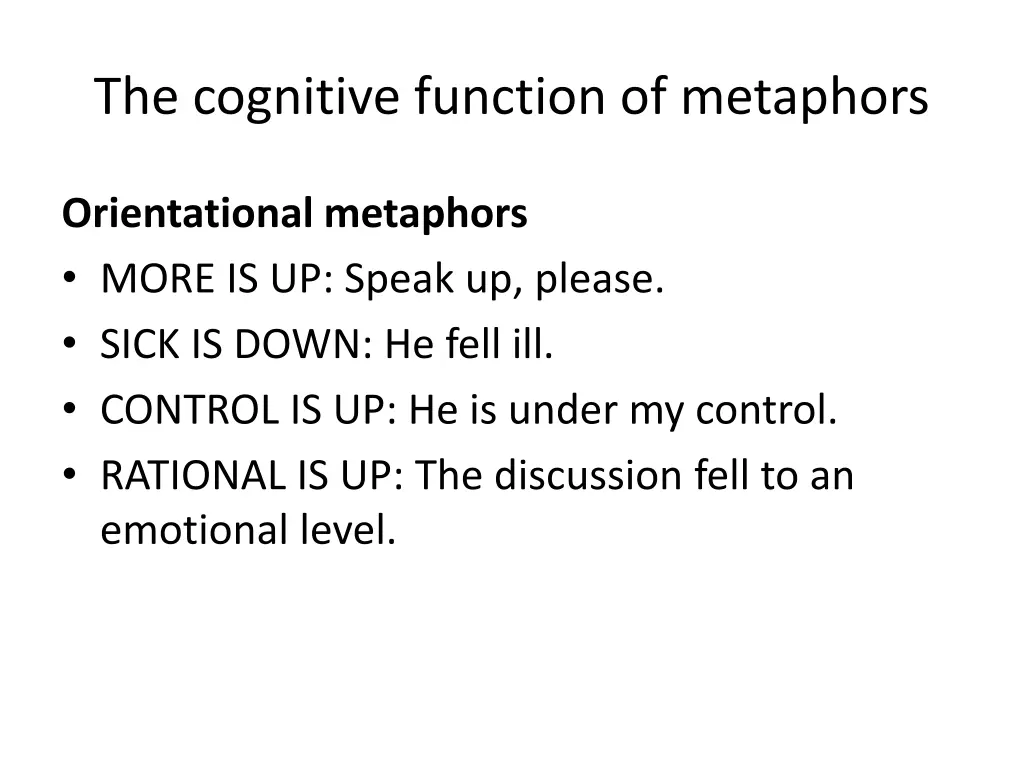 the cognitive function of metaphors 5