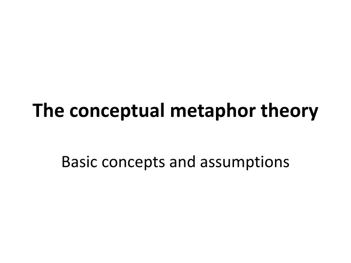 the conceptual metaphor theory