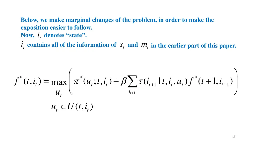 below we make marginal changes of the problem