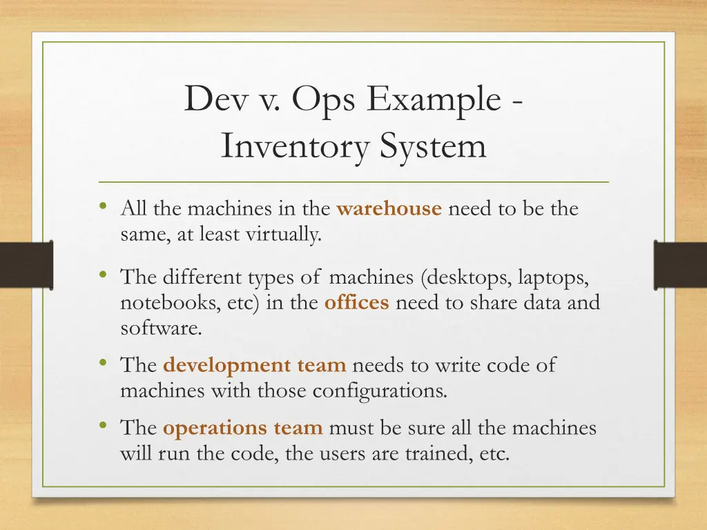 dev v ops example inventory system