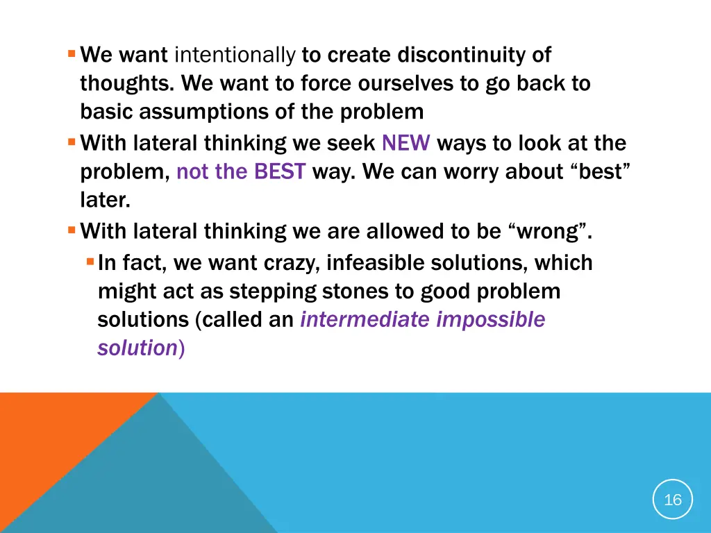 we want intentionally to create discontinuity