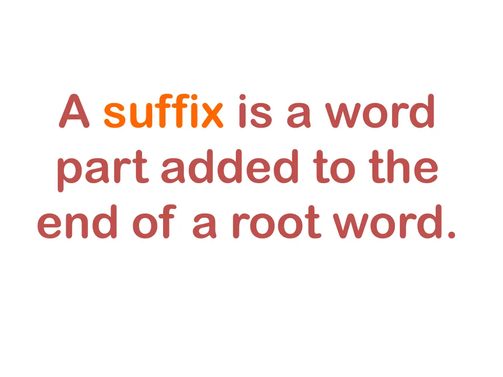 a suffix is a word part added