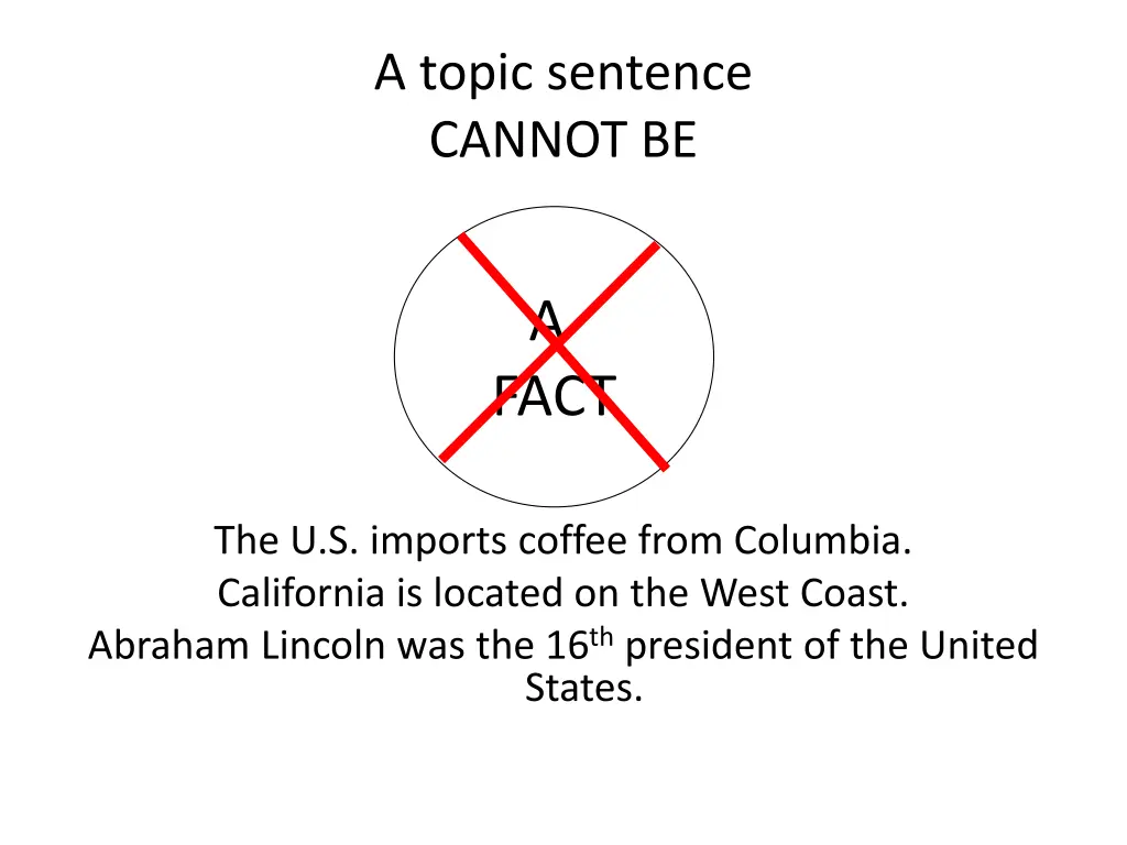 a topic sentence cannot be 1