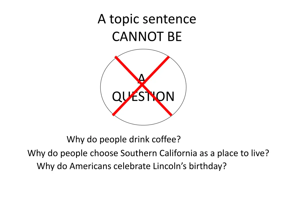 a topic sentence cannot be 2