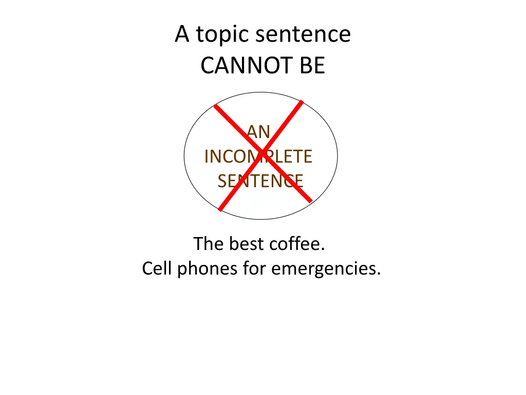 a topic sentence cannot be