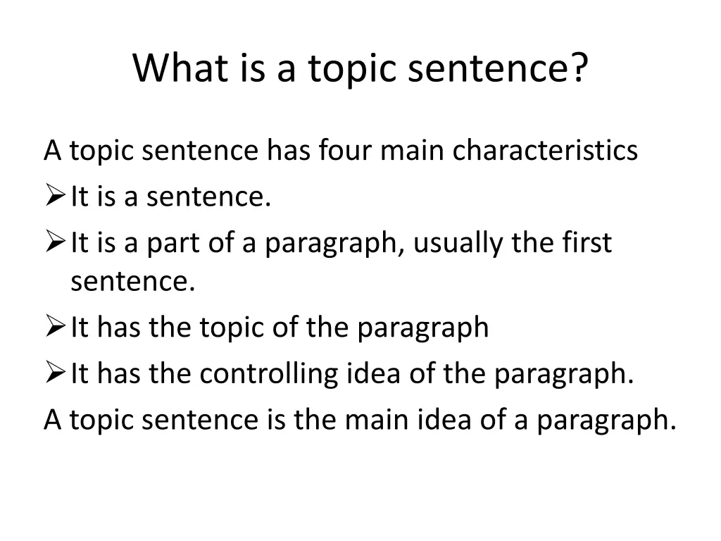 what is a topic sentence