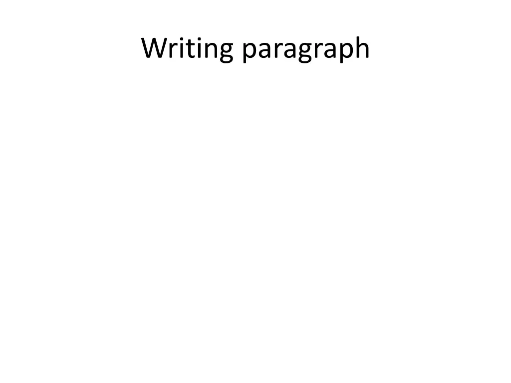 writing paragraph