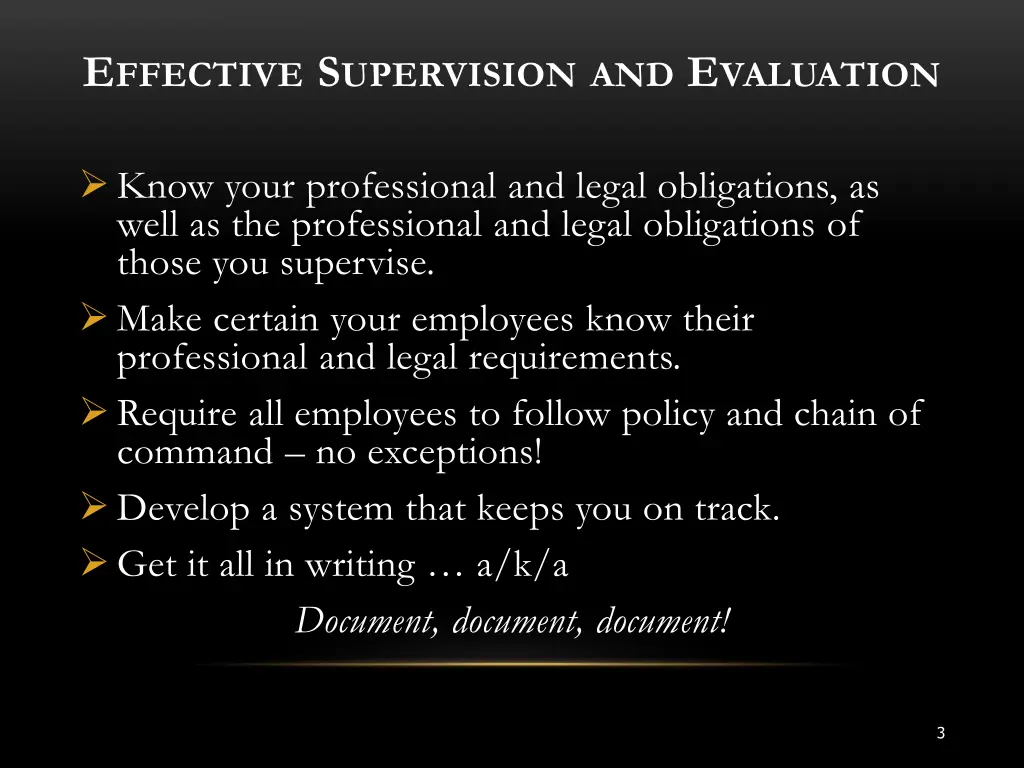 e ffective s upervision and e valuation know your