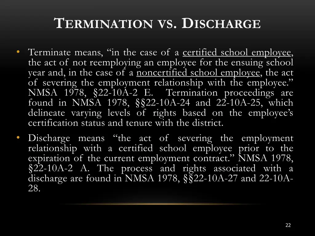 t ermination vs d ischarge