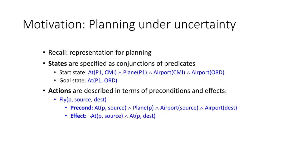 motivation planning under uncertainty