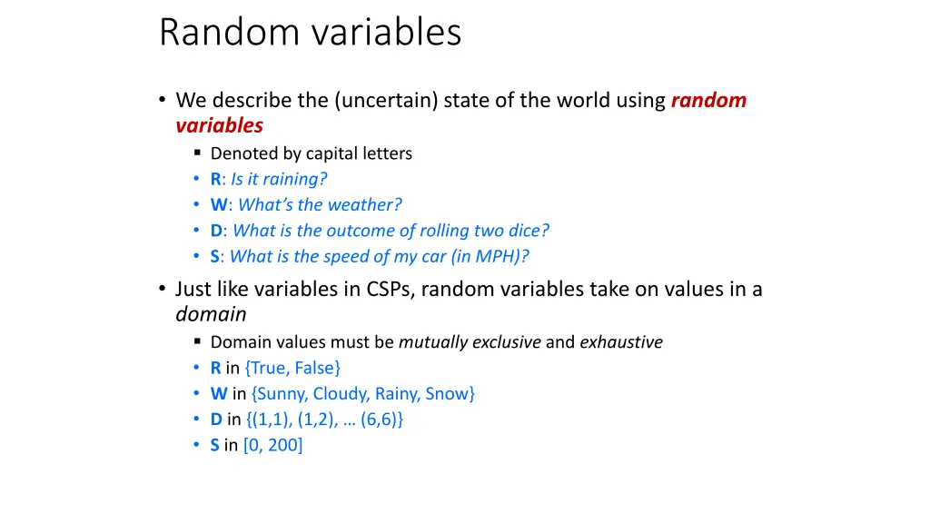 random variables